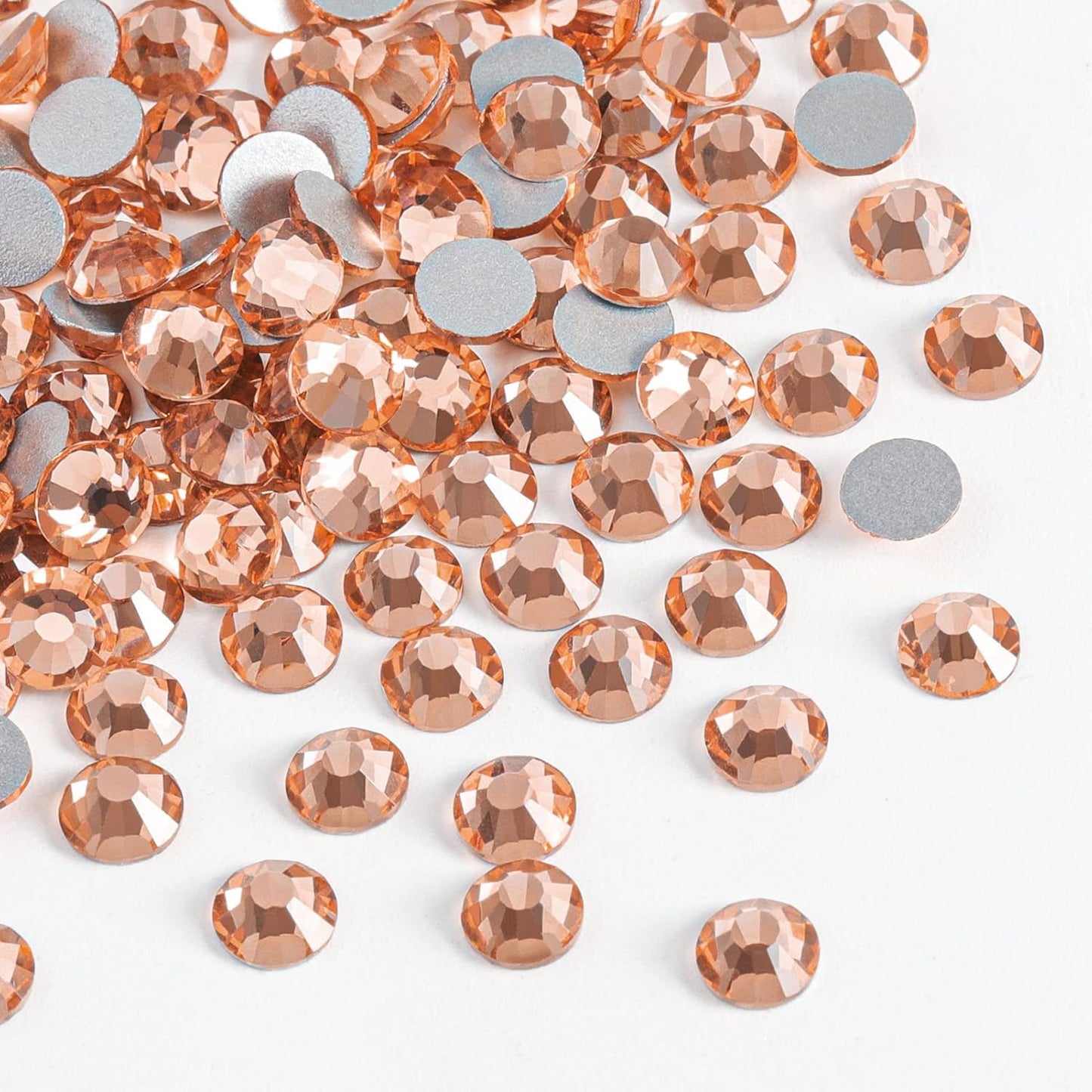 Beadsland 2880pcs Flat Back Crystal Rhinestones Round Gems for Nail Art and Craft Glue Fix,Champagne,SS4,1.5-1.7mm