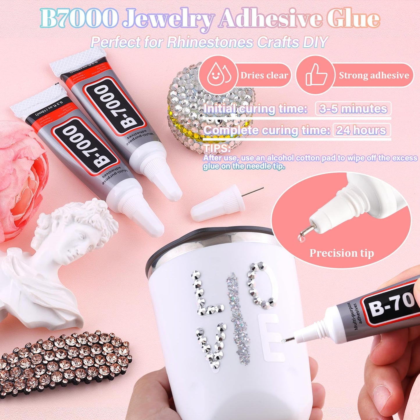 30000Pcs Resin Silver Rhinestones for Bedazzling Crafting with b7000 Jewelry Glue, Bulk Flatback Gems Bedazzler Kit for Crafts Clothes Shoes Fabric Nail Diamond Art, Assorted Size 2/3/4/5/6mm
