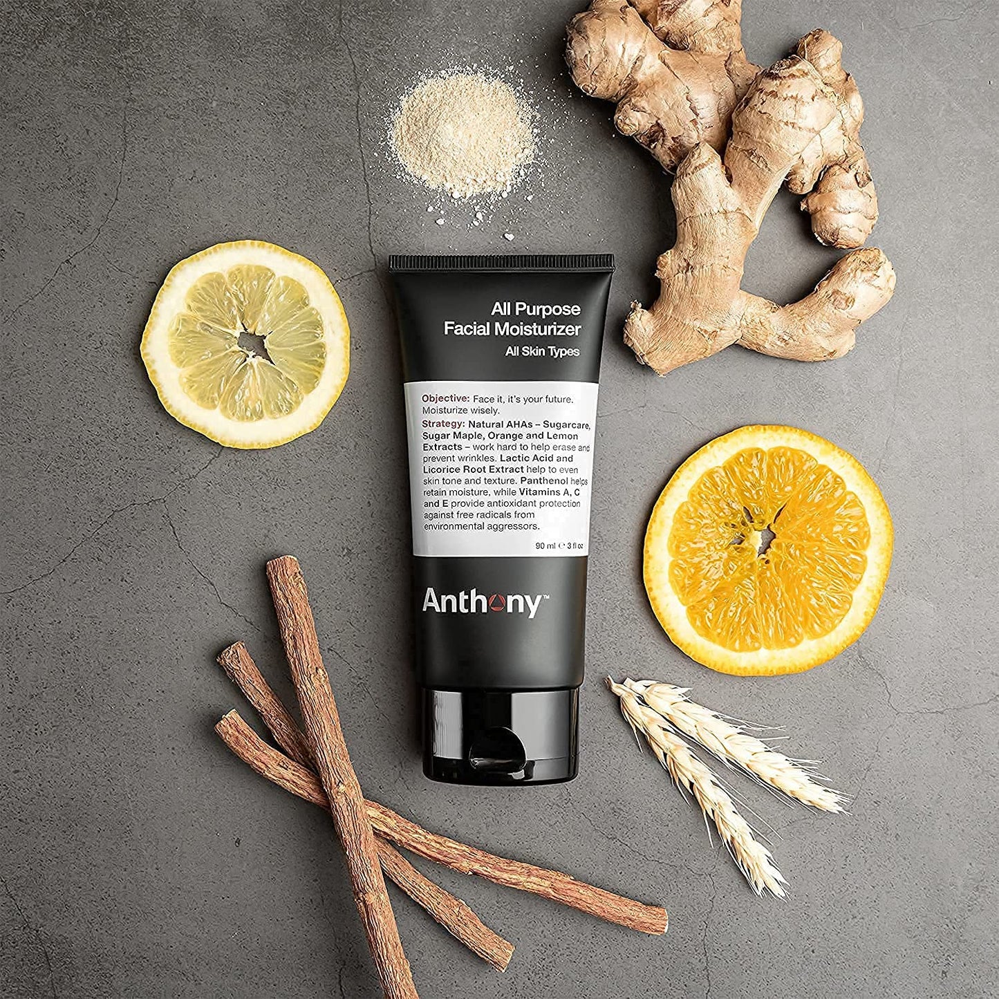 Anthony All-Purpose Facial Moisturizer – Men’s Hydrating Lotion for Dry Skin – Lightweight, Non-Comedogenic, Anti-Aging Formula – 16 Fl Oz