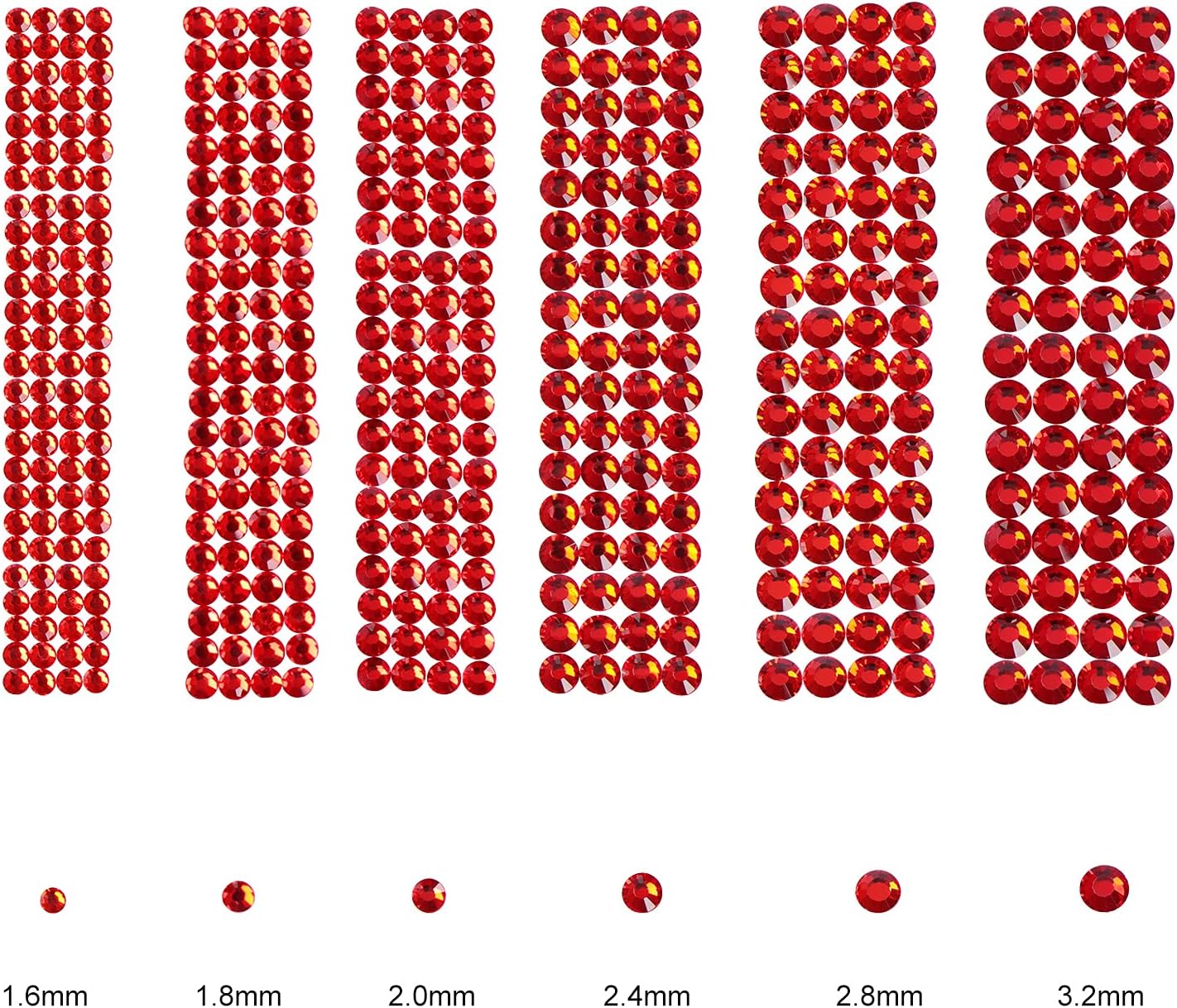 3456pcs Flatback Rhinestones Glass Charms Diamantes Gems Stones for Nail Art 6 Size ss4~ss12 Siam