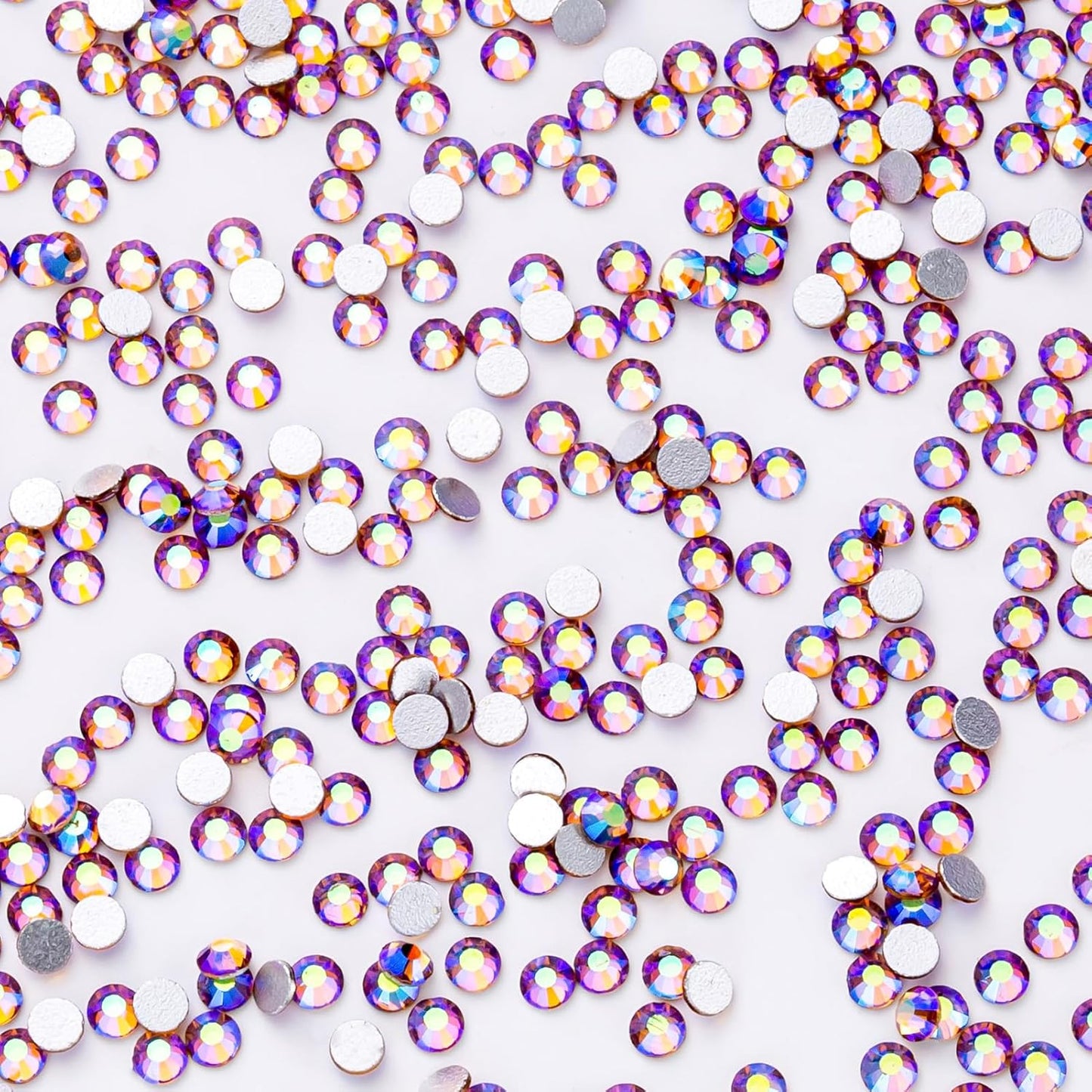 3000Pcs Light-Purple Ab Crystal Rhinestones,Glass Flatback Rhinestones Small Gemstones for Nail Face Makeup Art Crafts Clothes Decoration -(SS4,1.6mm,Light-Purple Ab)