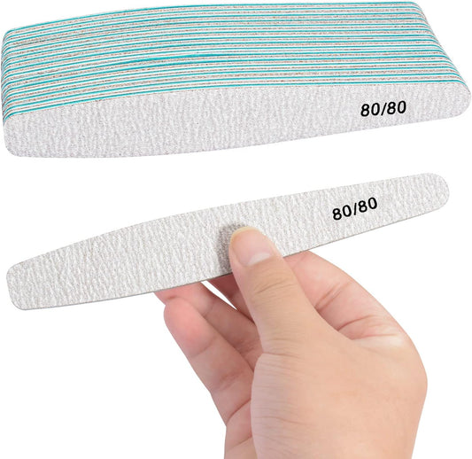 15pcs 80/80 Grit Nail Files for Natural Nails, Double Sided Emery Boards for Nails, Professional Nail Files for Acrylic Nails for Home & Salon (limas para manicura)