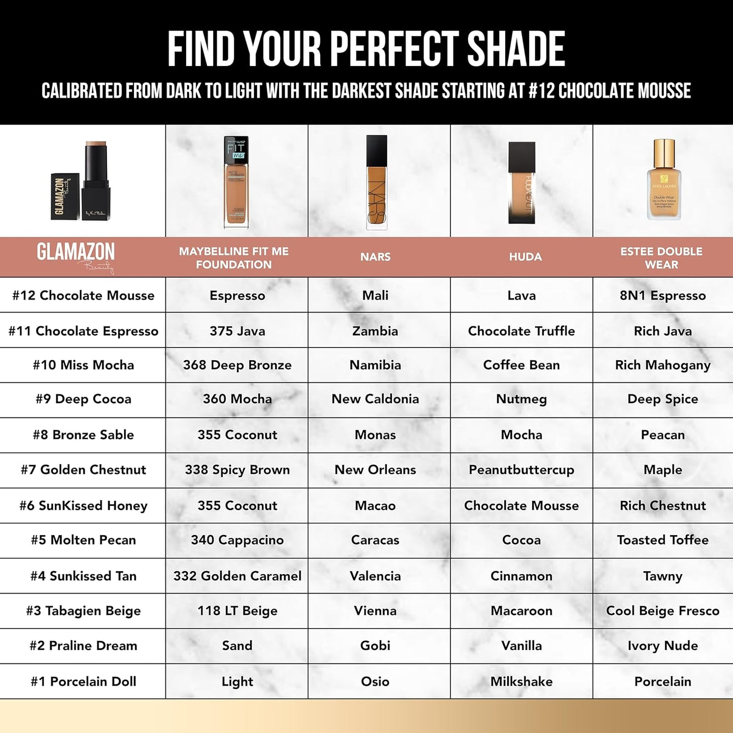 Glamazon Second to None Foundation Stick, Sunkissed Tan, Light-to-Full Coverage, Weightless Makeup With a Glowy Natural Finish