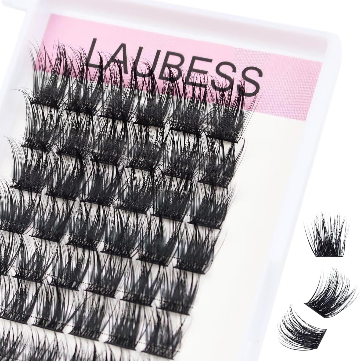 Cluster Lashes 72pcs Individual Lashes D Curl Lash Clusters Fluffy Volume Eyelash Clusters Soft DIY Lash Extension Kit Cluster Eyelash Extensions (03-0.07D, 16mm)