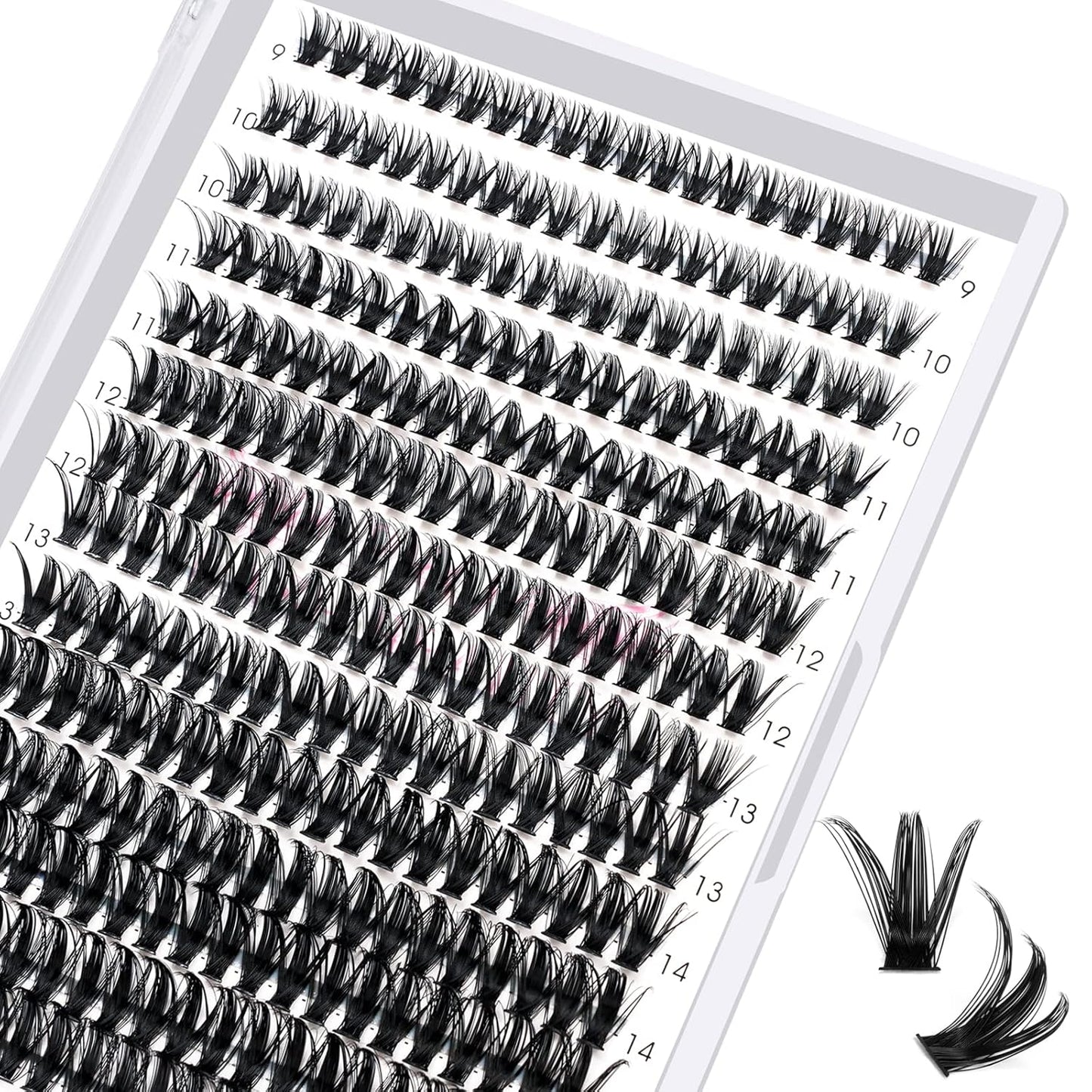 280 Pcs Individual Lashes - 50D-C-9-16mix Wispy Cluster Lashes That Look Like Eyelash Extensions - DIY At Home