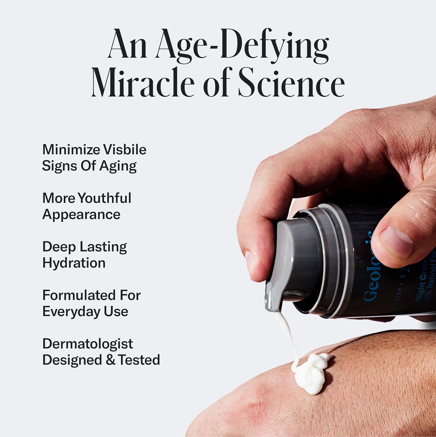 Geologie Retinol Anti-Aging Face Cream | Enhanced .2% Retinol Formula for Effective Results | Reduce Fine Lines & Wrinkles | Protect & Repair Skin With Hyaluronic Acid & Niacinamide | For Men & Women