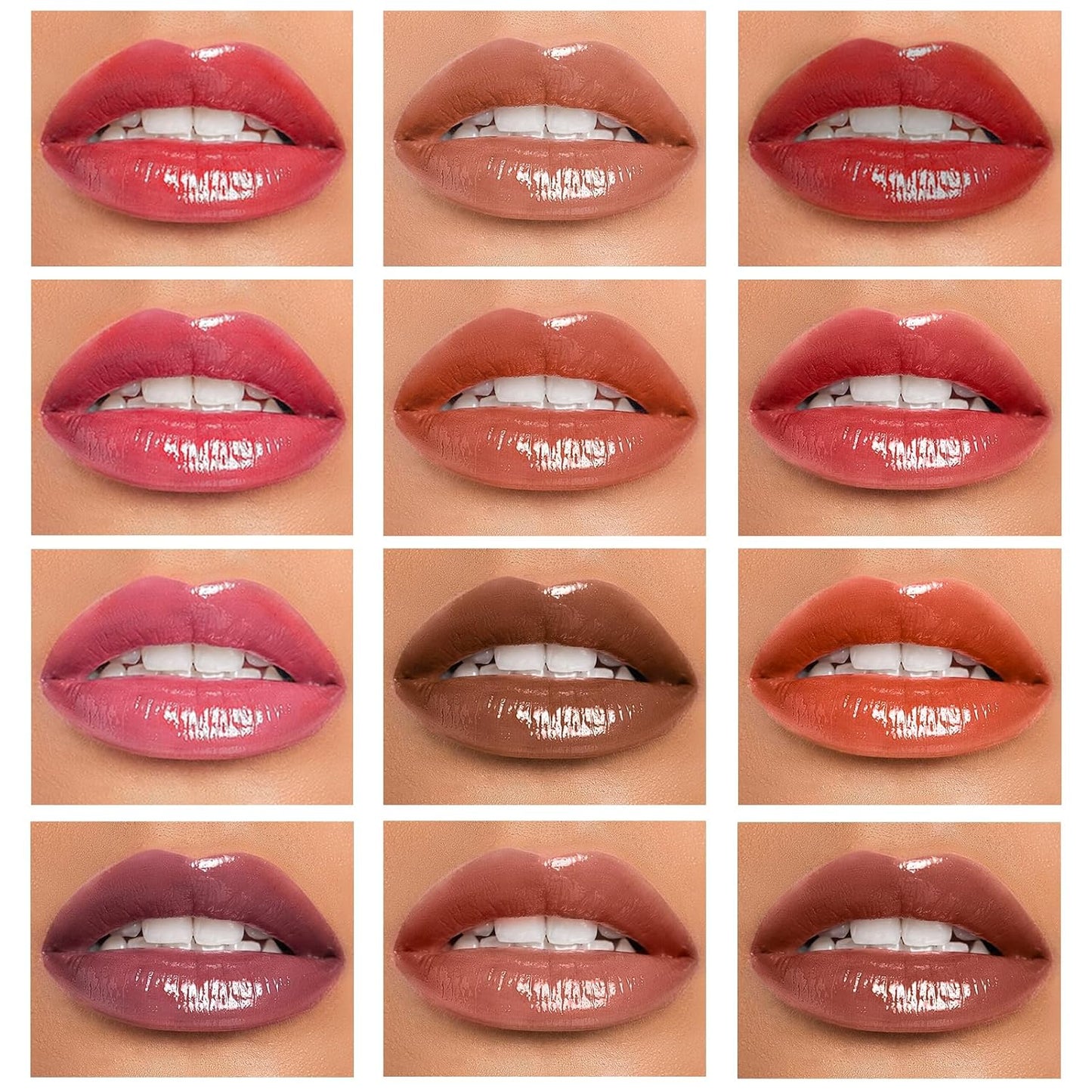 Dmsky 24 Pack Lip Gloss Set, 12 Colors Lip Oil for Dry Cracked Lips, Moisturizing Lip Balm Infused with Vitamin E for a Sheer Tint Of Color