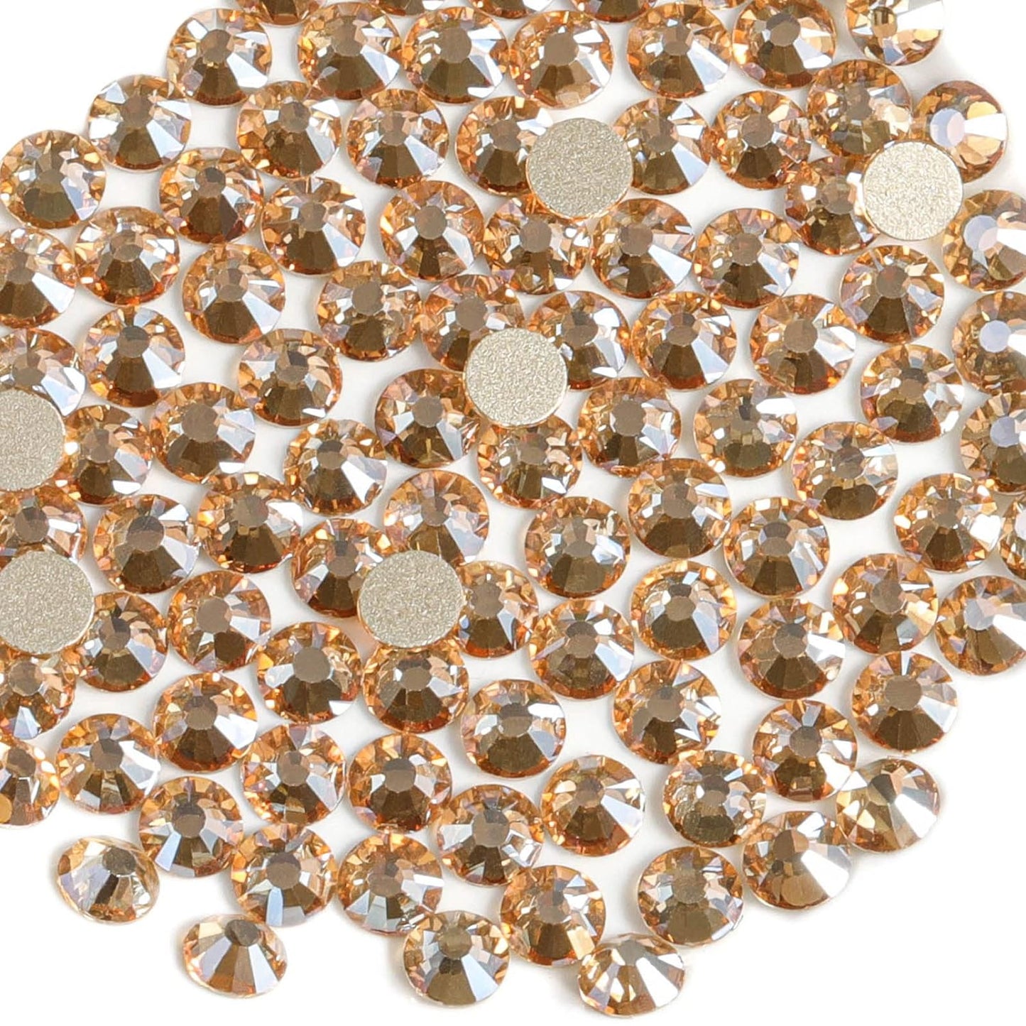 Beadsland 144 Pieces Flat Back Crystal Rhinestones Round Gems, Golden Shadow, SS40, 8.4-8.7mm
