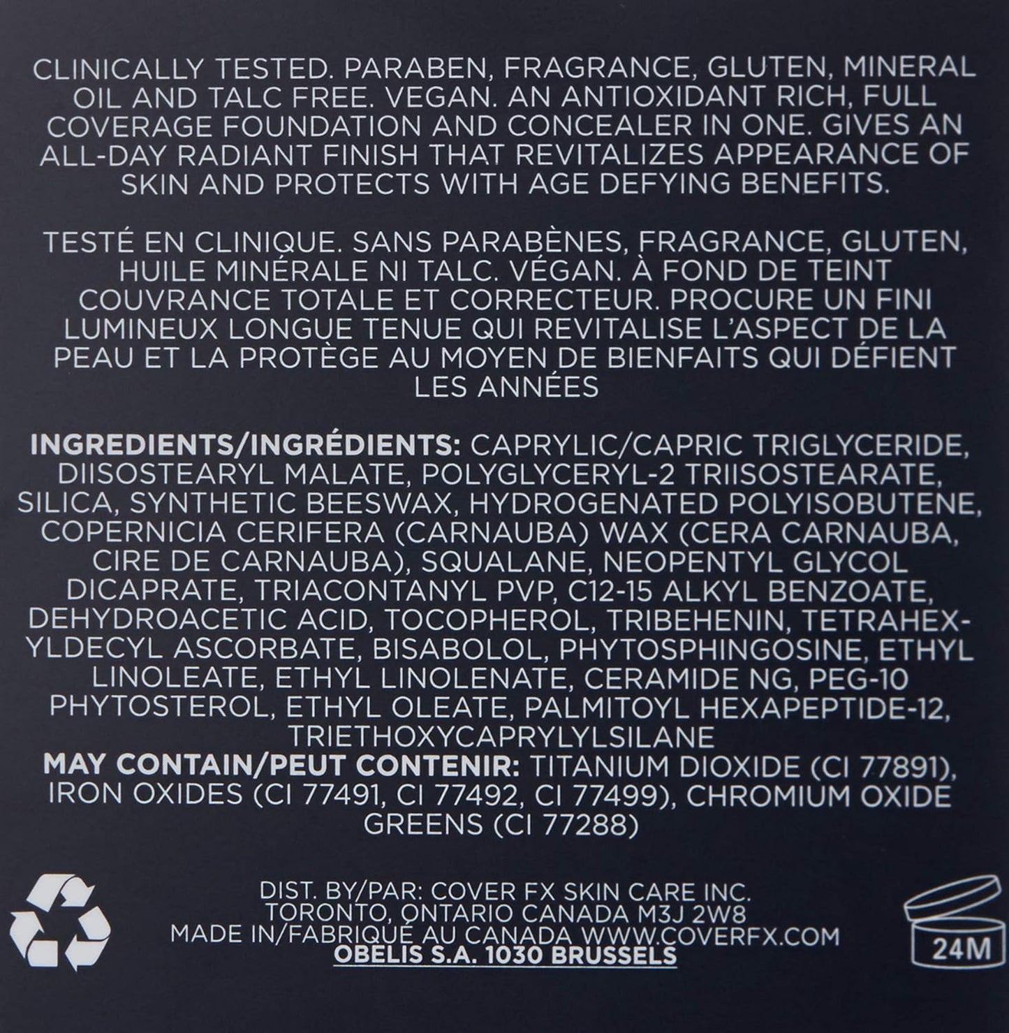 Cover FX Total Cover Cream Foundation: Oil-free Cream Foundation and Concealer - Full Coverage and Powerful Antioxidant Protection - N120, 0.35 oz