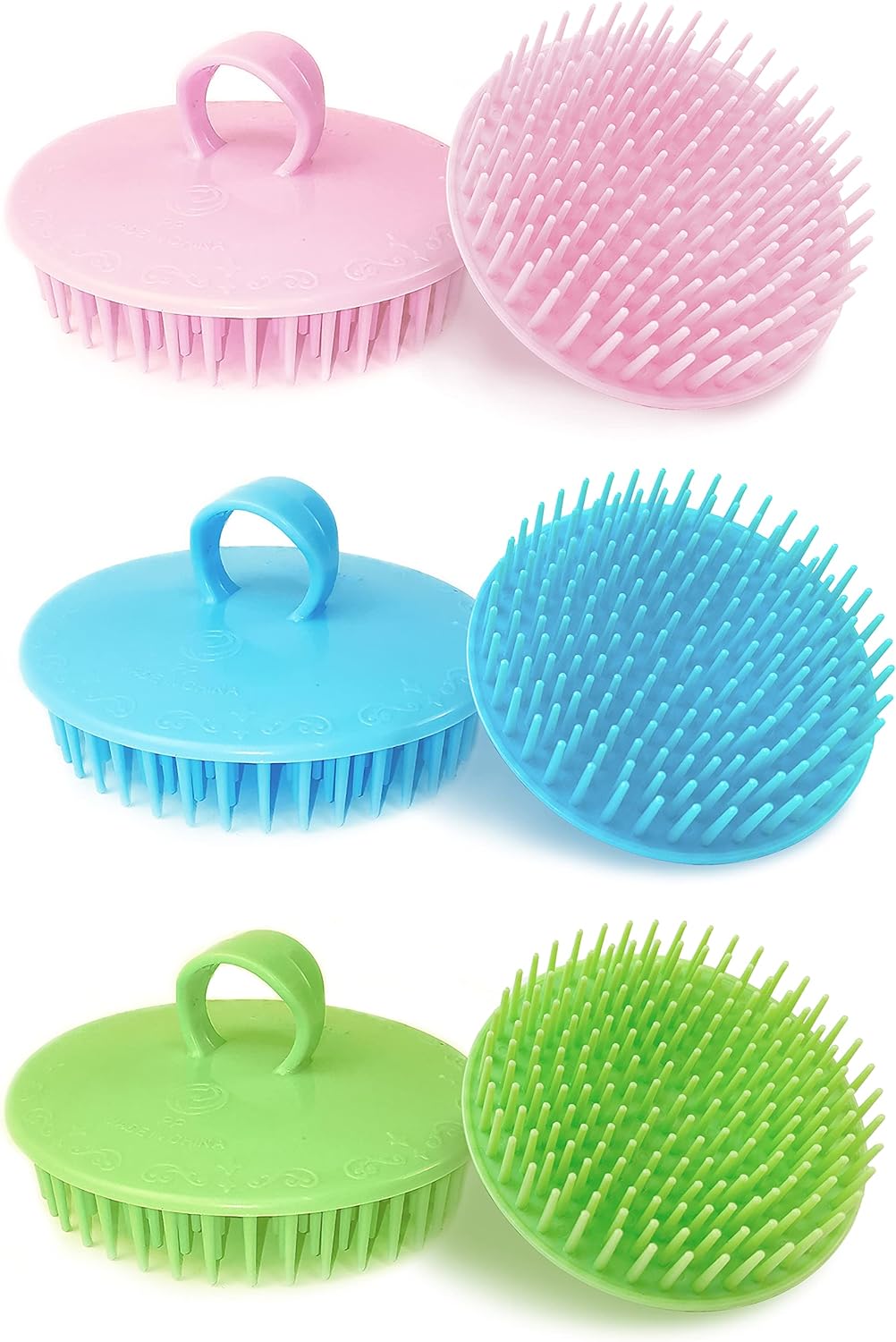 Hair Scalp Scrubber, 6 Pcs Scalp Massager Shampoo Brush, Plastic Shower Head Dandruff Comb, Washing Scrub Brushes for Kids Toddler Men Women Pets