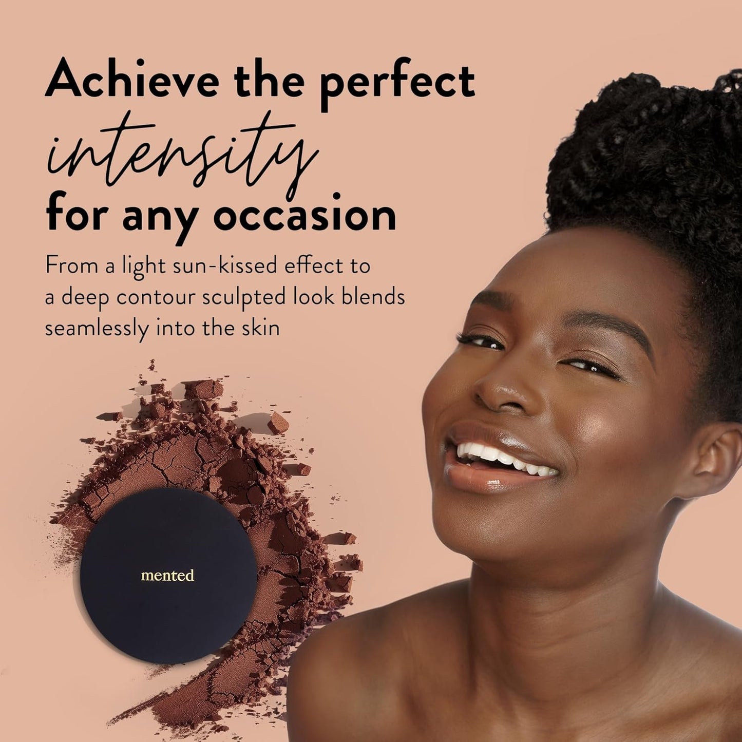 Mented Cosmetics Made in Italy, Cruelty Free Makeup, Vegan, Paraben Free, Shimmer Bronzer, Highlighter Bronzing Powder Palette for Face with Vitamin E + A, 0.35oz/10g, Beach Bum