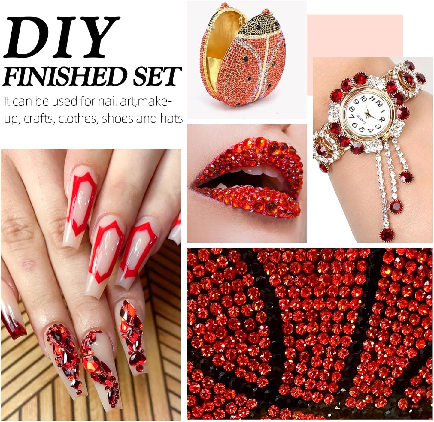 Hyacinth Flatback Rhinestones, Glass Rhinestones for Nail Art and Craft, Glue Fix, Loose Crystal Gemstones(Orange, SS16, 1440pcs, 3.8-4.0mm)