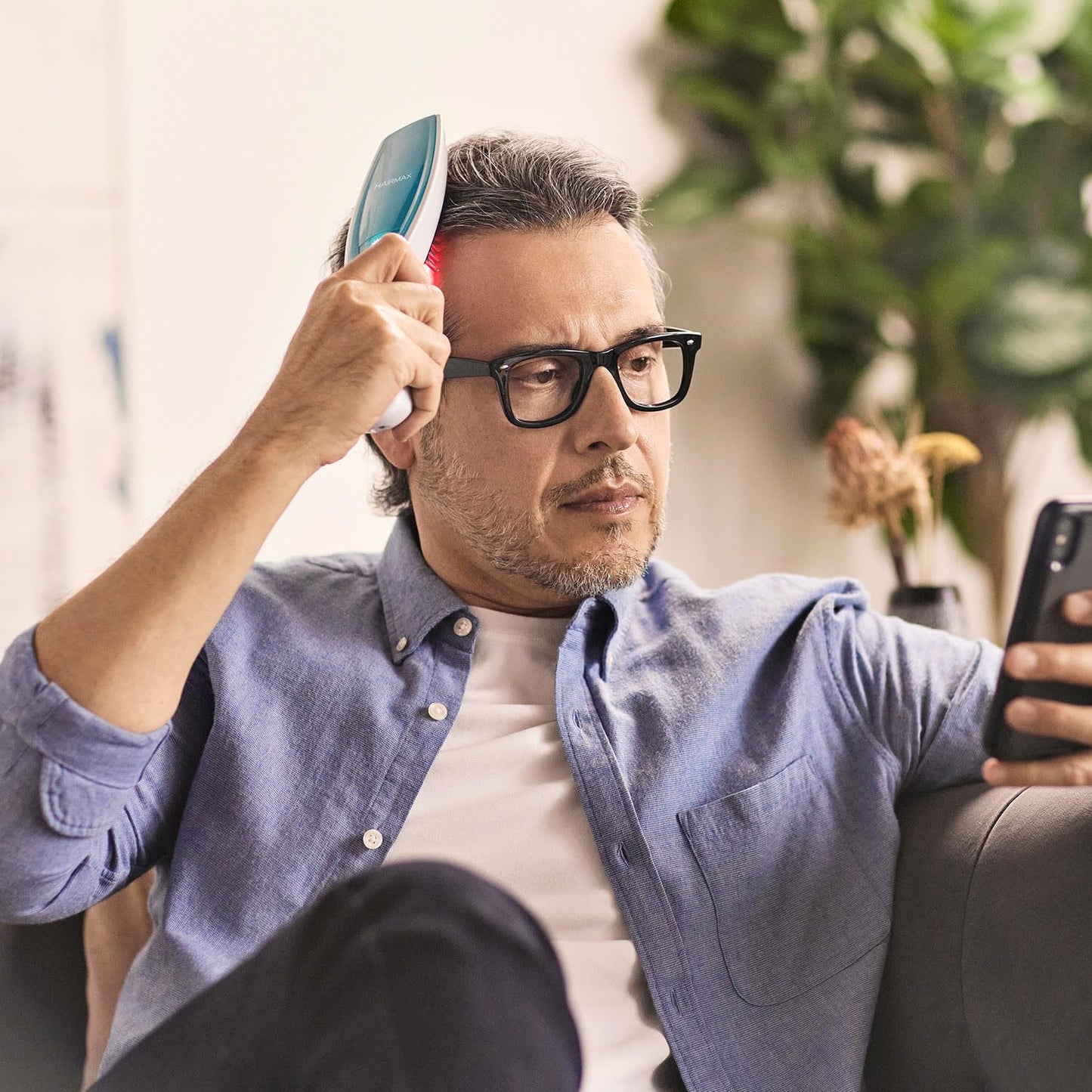 Hairmax Ultima 12 Classic LaserComb- (FDA Cleared) Laser Hair Regrowth Treatment Device for Men & Women - Reverses Thinning Hair Loss - Red Light Therapy to Stimulate Hair Growth - Cordless Design