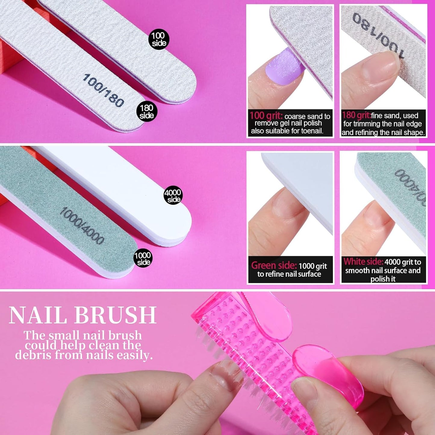 FANDAMEI Gel Nail Polish Remover Kit, Soaking Bowl for Acrylic Nails, Dip Powder Remover Tools, Manicure Bowls, Cuticle Kit