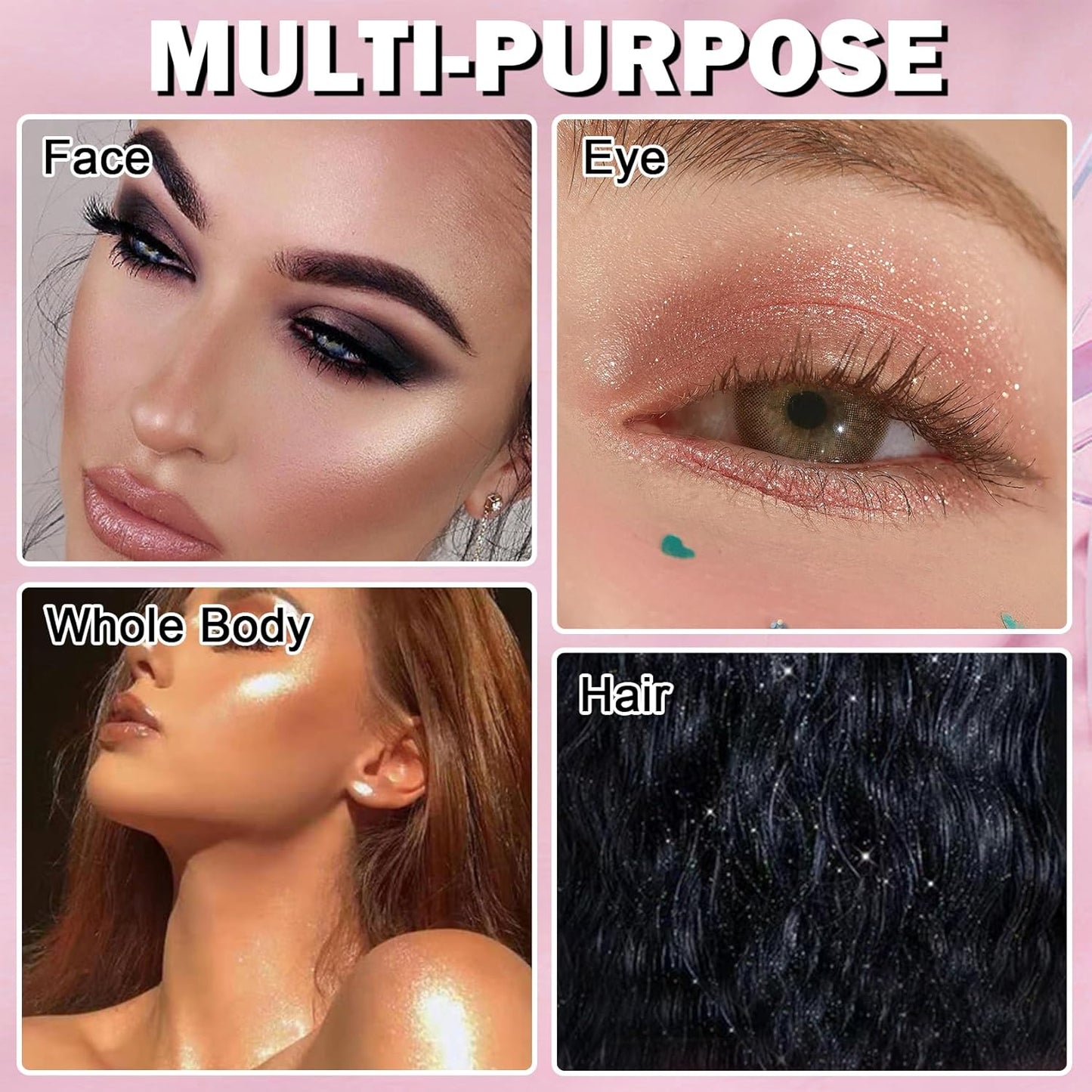 White Highlighter Makeup Palette Face Highlighter Powder Iluminadores De Maquillaje Narutal Shimmer Glitter Highlighter Blush Powder Makeup Palette-05 Mermaid Color