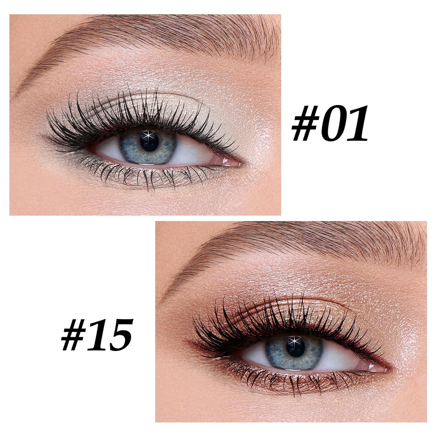 Boobeen Eyeshadow Pencil Crayon Waterproof Stick Shimmer Cream Pen - Create Glitter Eye Makeup, Easy to Use (01#+15#)