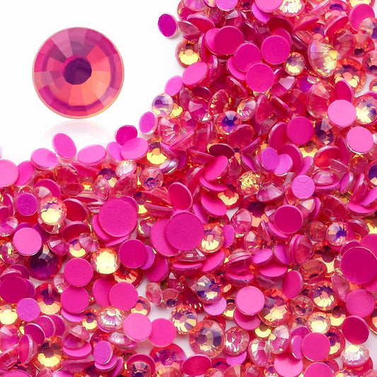 F Rose Flatback Rhinestones, Glass Rhinestones for Nail Art and Craft, Glue Fix, Loose Crystal Gemstones(F Rose, SS16, 1440pcs, 3.8-4.0mm)