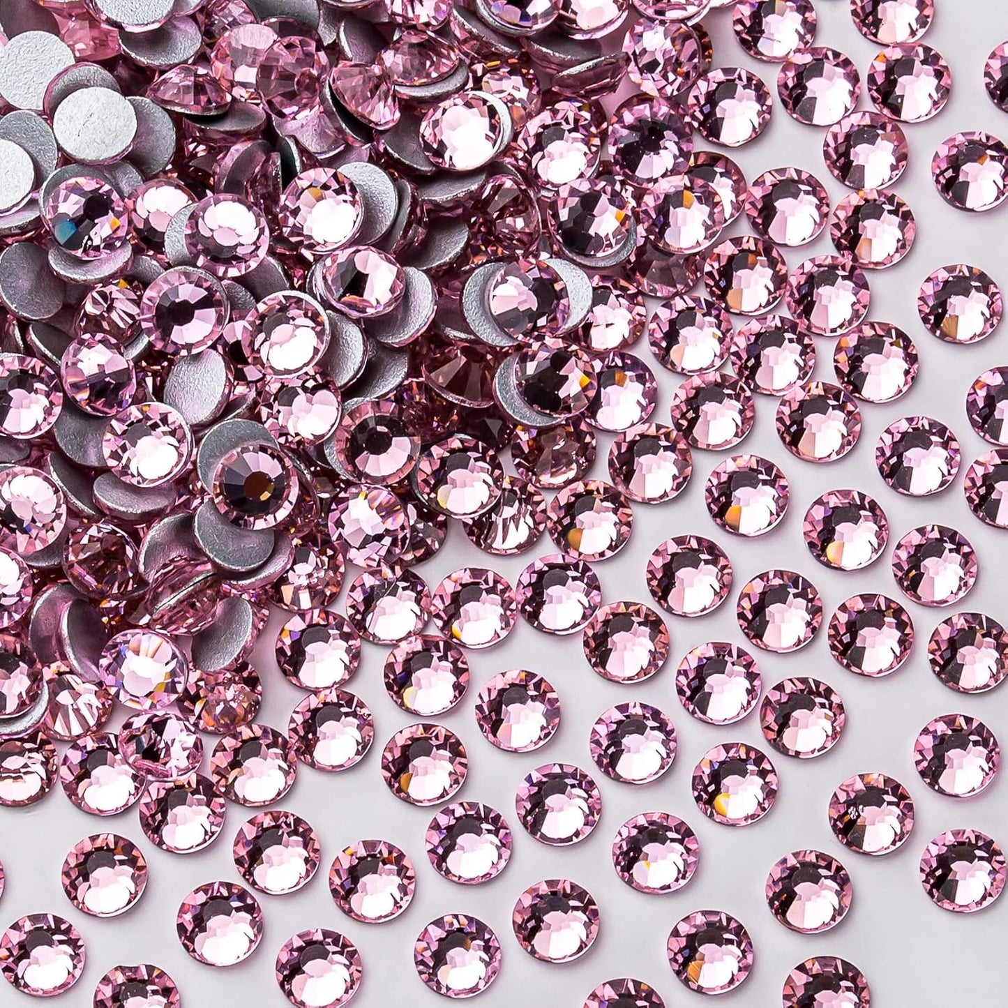 288Pcs Light Pink Crystal Rhinestones,Glass Flatback Rhinestones Gemstones for Nail Face Makeup Art Crafts Clothes Decoration -(SS30,6.5mm,Light Pink)