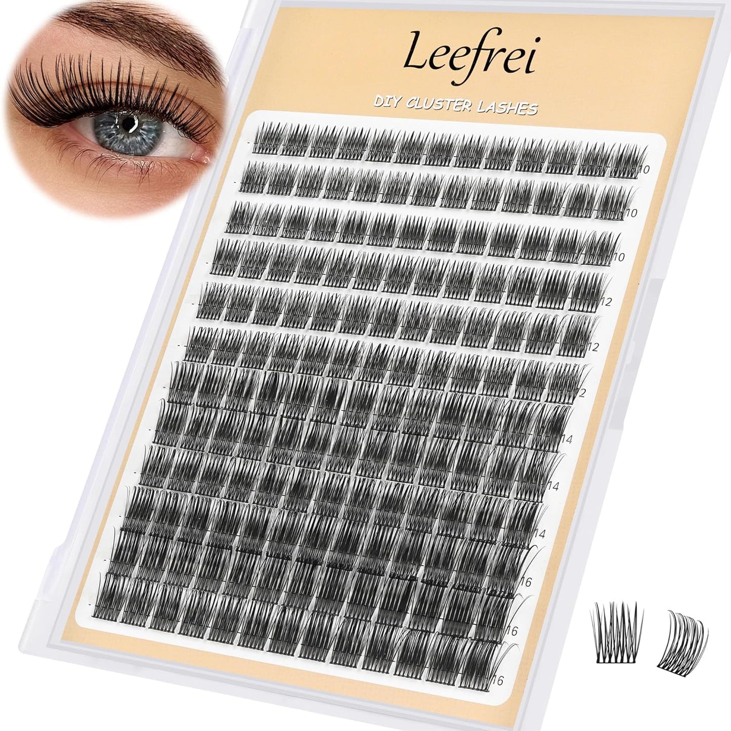Eyelash Cluster 10-18mm Wispy Eyelash Clusters D Curl DIY Lash Extension Natural Lash Clusters Individual Lashes (LF05 Lashes Only)