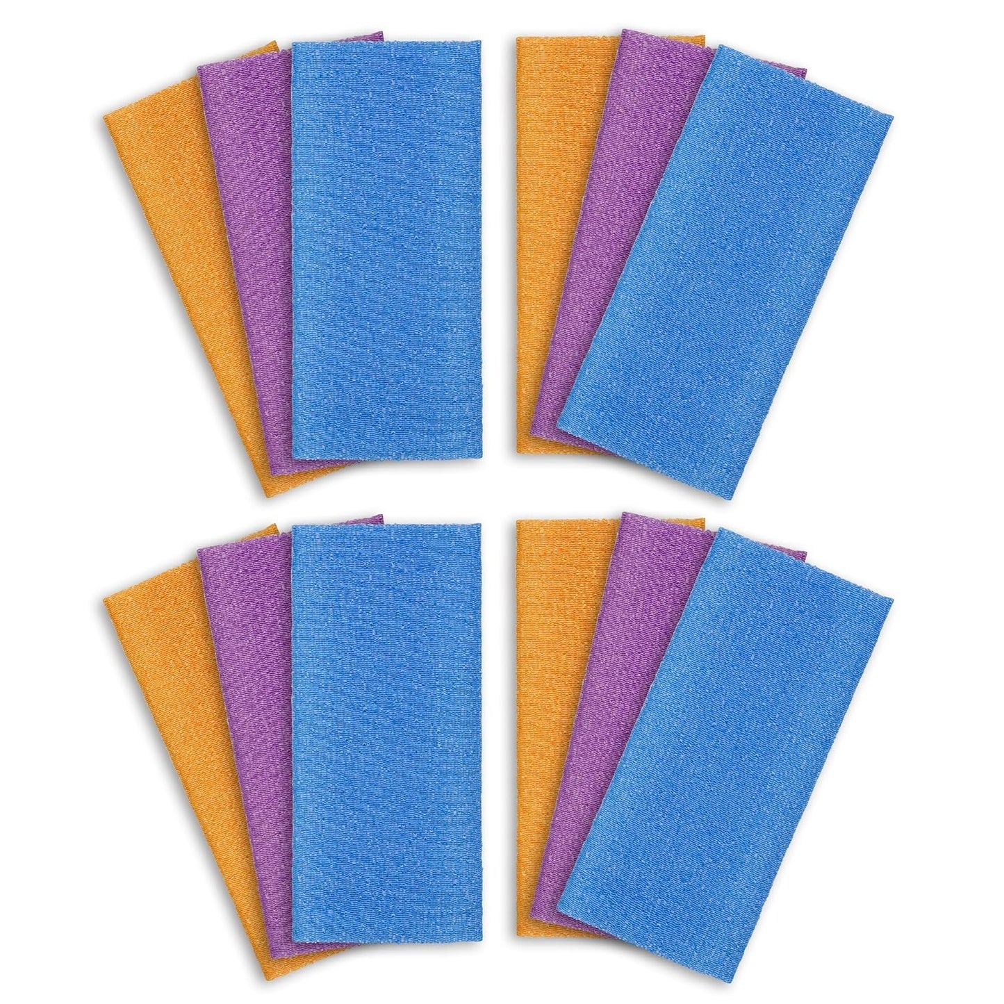 ARCH&M Exfoliating Washcloth 12 Pack Back Scrubber for Shower Towel Body Scrubber Microabrasion Sponge Japanese Bath Wash Korean Exfoliating Beauty Wash Cloth Loofah Scrubber OPNB