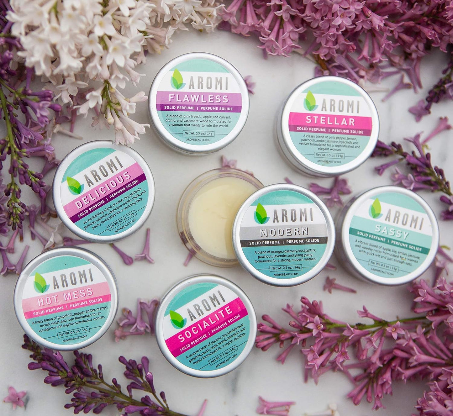 Aromi Stellar Solid Perfume | Spicy, Floral Fragrance, Pink Pepper, Jasmine, Amber, Patchouli Scent, Vegan, Cruelty-free, Gift, Travel, Handmade (Stellar)